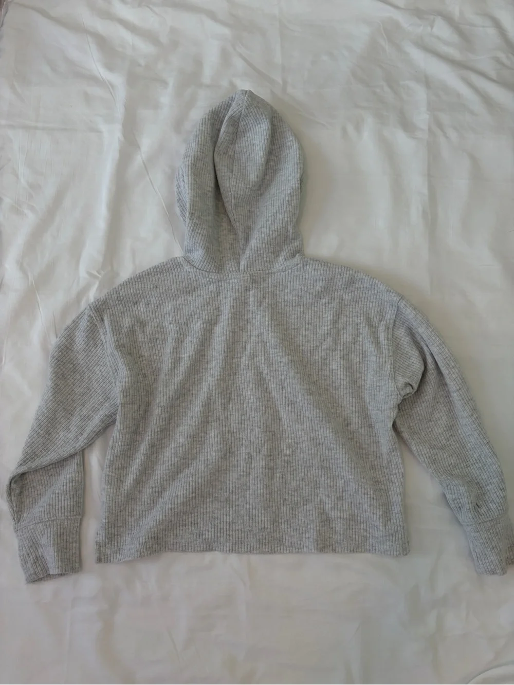 Old Navy Gray Ribbed Hoodie Sweater, size M (girls)